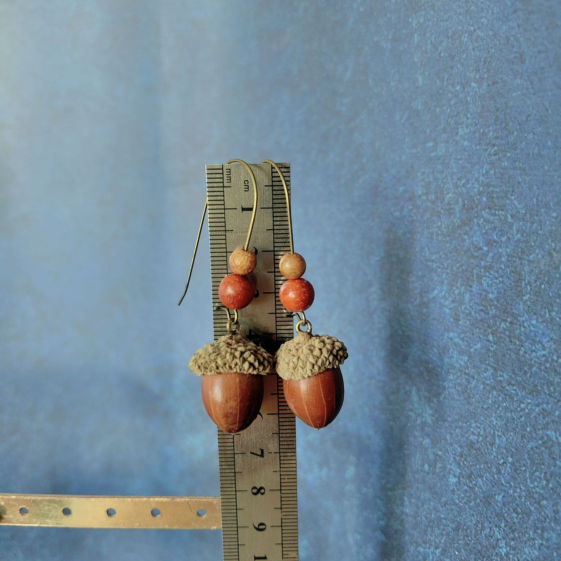 Plant Earrings Vintage Mori Pinecone Acorn Creative Long Wooden Natural Dried Fruit Tassel Ethnic Style Earrings