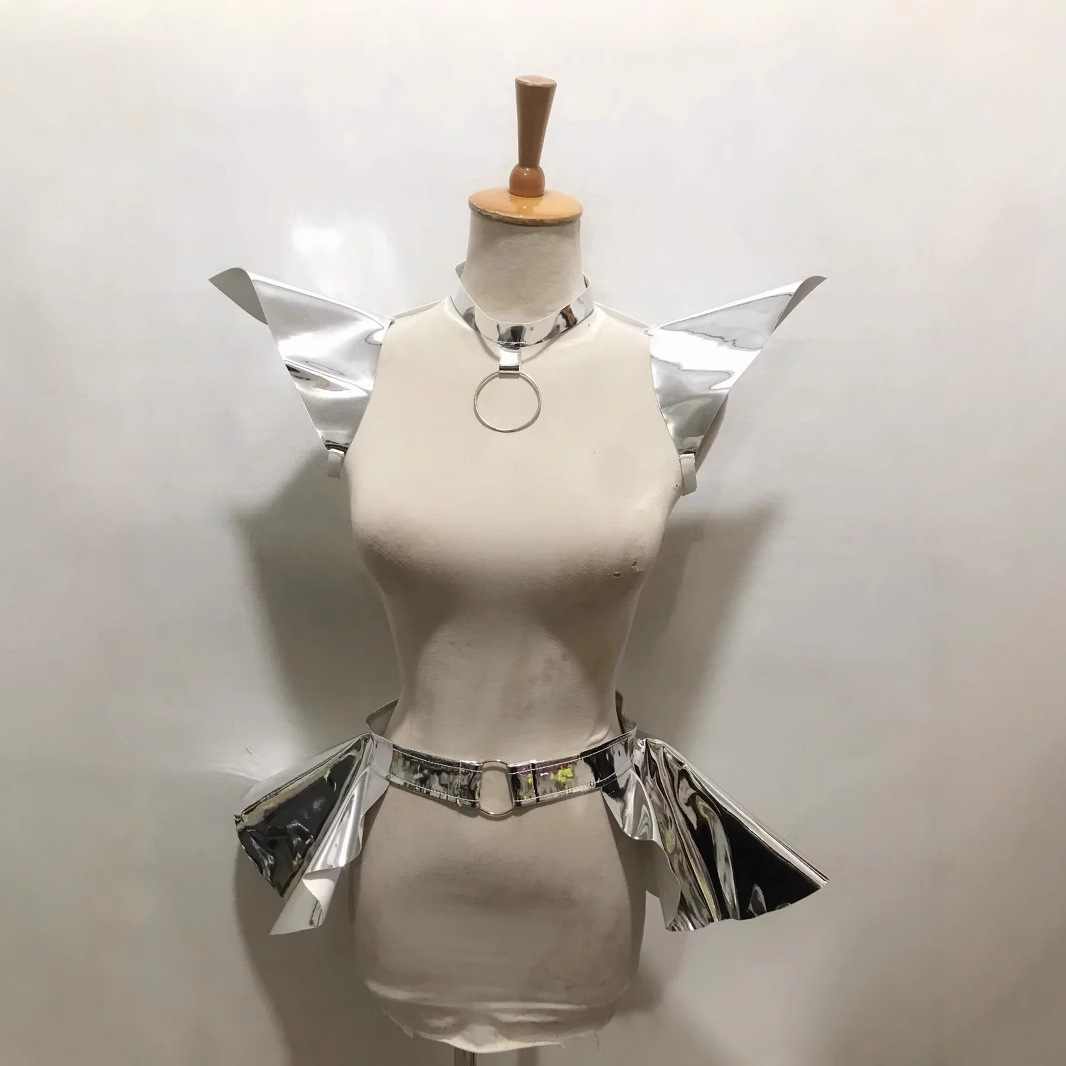 Европейский и американский кросс-браундер лазерный цветной кожаный пояс с крыльями для сценического выступления