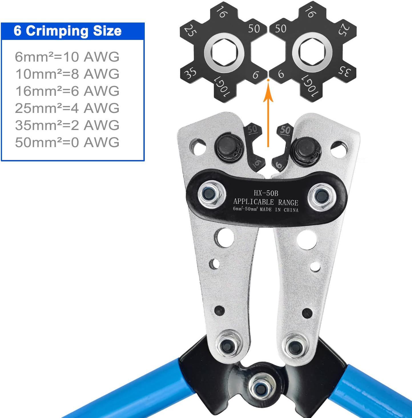 Brileine Batteriekabelschuh Crimpzange Groß 10–1/0 Aw