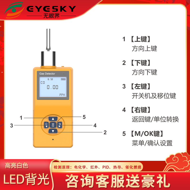 Eyeless Hot Island Dustproof, Waterproof and Explosion-Proof Hydrogen Combustible Gas Detector
