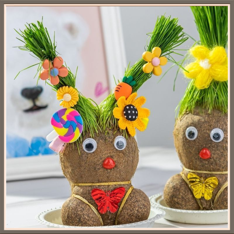 Long Doll Head Doll Creative Small Potted Desktop Cute Plant Fun Doll Office Children Hydroponics