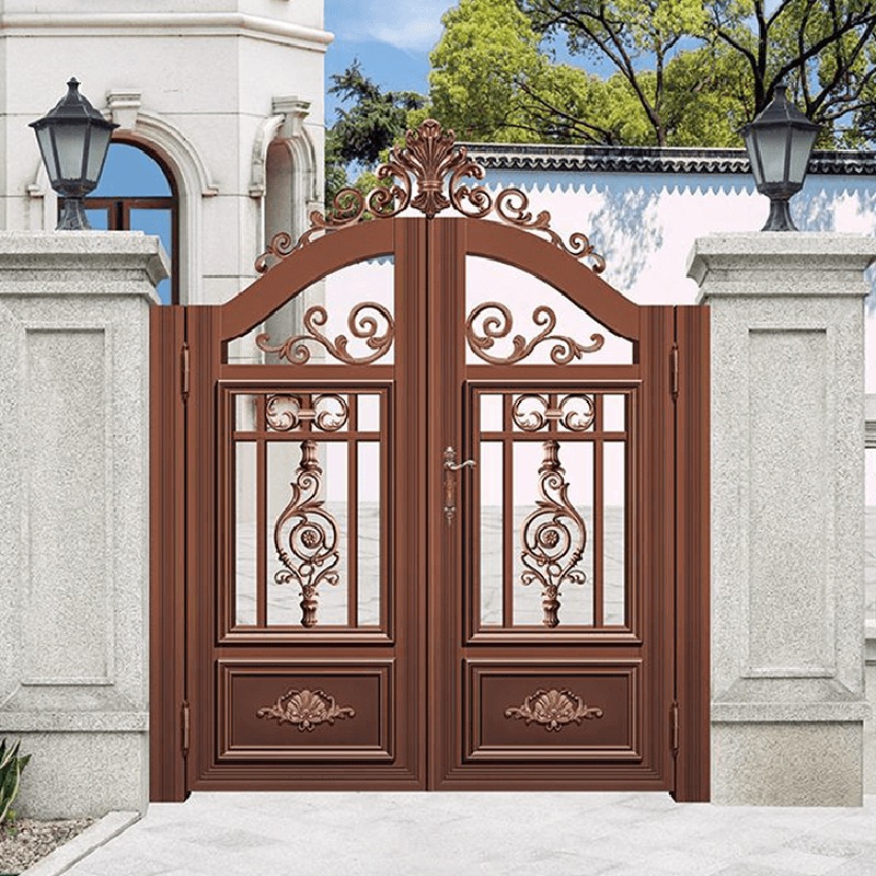 Aluminum Alloy Villa Door European Style Courtyard Garden Entrance Double Door Double Opening Sliding Home Anti-Theft Yard Door