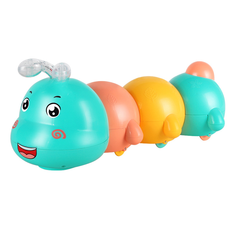 Shake the sound of the same electric magnetic caterpillar universal light music toys children learn to climb educational toys wholesale