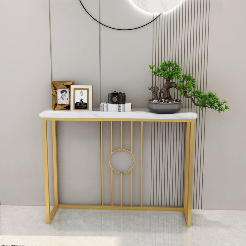 Modern Minimalist Luxury Entryway Table Against the Wall for Hallway, Living Room, or Foyer Display