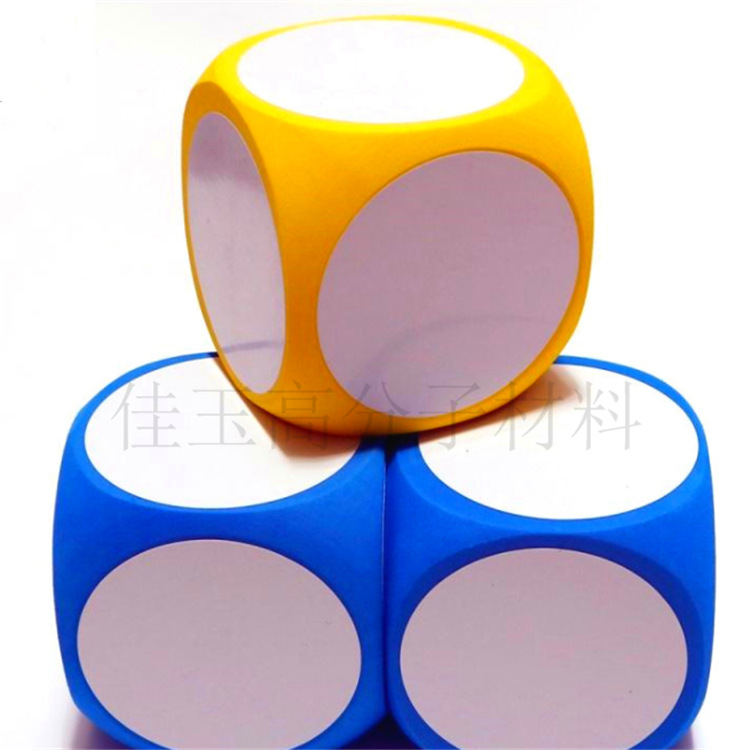 Colorful Printed Rounded Corner EVA Dice Chamfered EVA Square Wipeable Sieve Toy