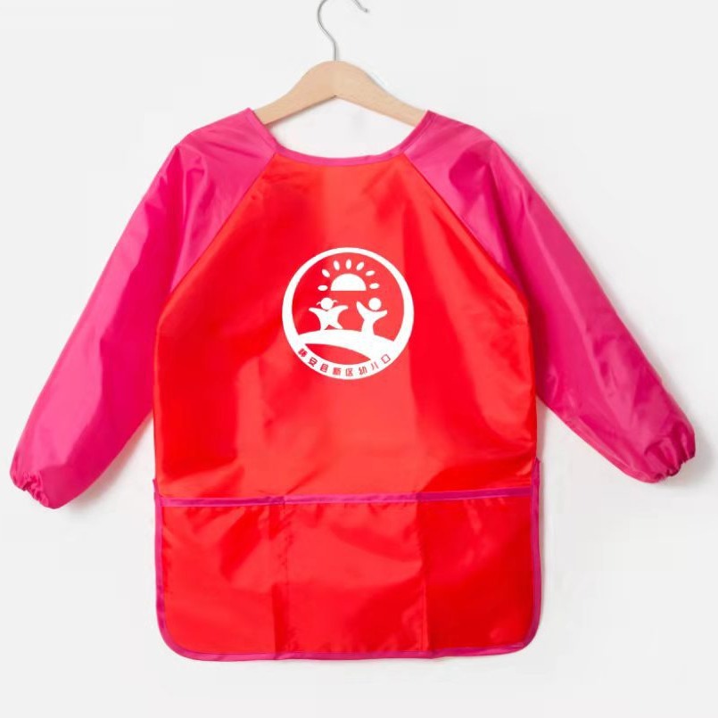 Customized Kidsren's Painting Reverse Smock, Toddler Art Painting Long-Sleeved Waterproof and Anti-Fouling Color Matching Painting Apron Wholesale