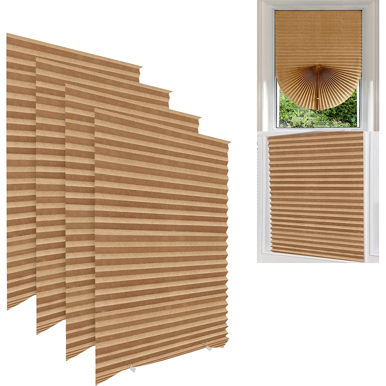 Amazon Office Blinds Full Blackout Curtains Self-Adhesive Pleated Curtains Cuttable Portable Roller Blinds Ready in Stock