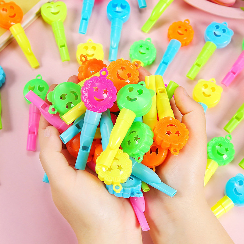 Children's Plastic Smiling Face Whistle Creative Cartoon Expression Small Whistle Kidsren's Whistle Small Gift Small Toy