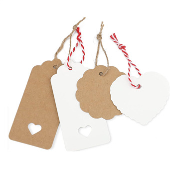 Kraft Paper White Card Tag Blank Rectangular Round Paper Card Halloween Christmas Thanksgiving Handmade Label