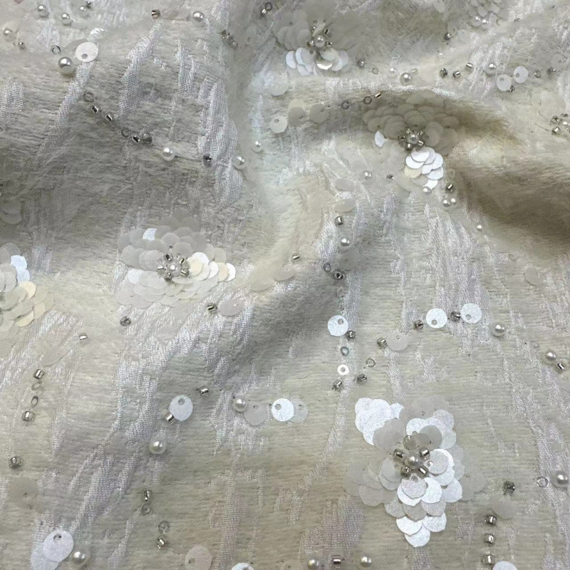 Твидовая ткань, шершавая, золотая вышивка, осенне-зимняя ткань для платьев