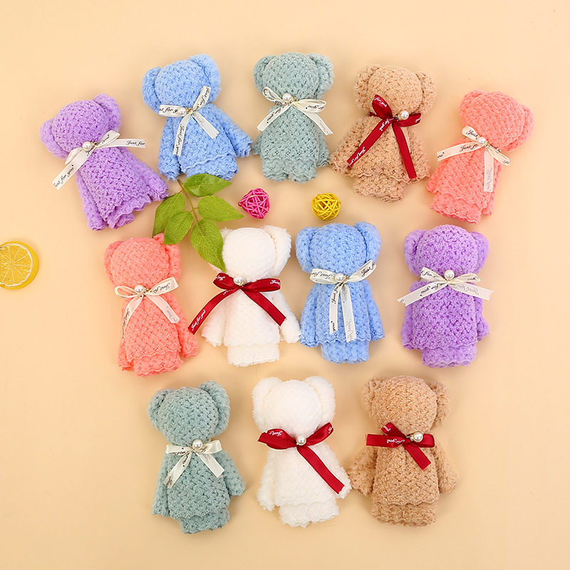Coral fleece pineapple pearl bear towel hand gift small gift opening birthday gift wedding gift towel