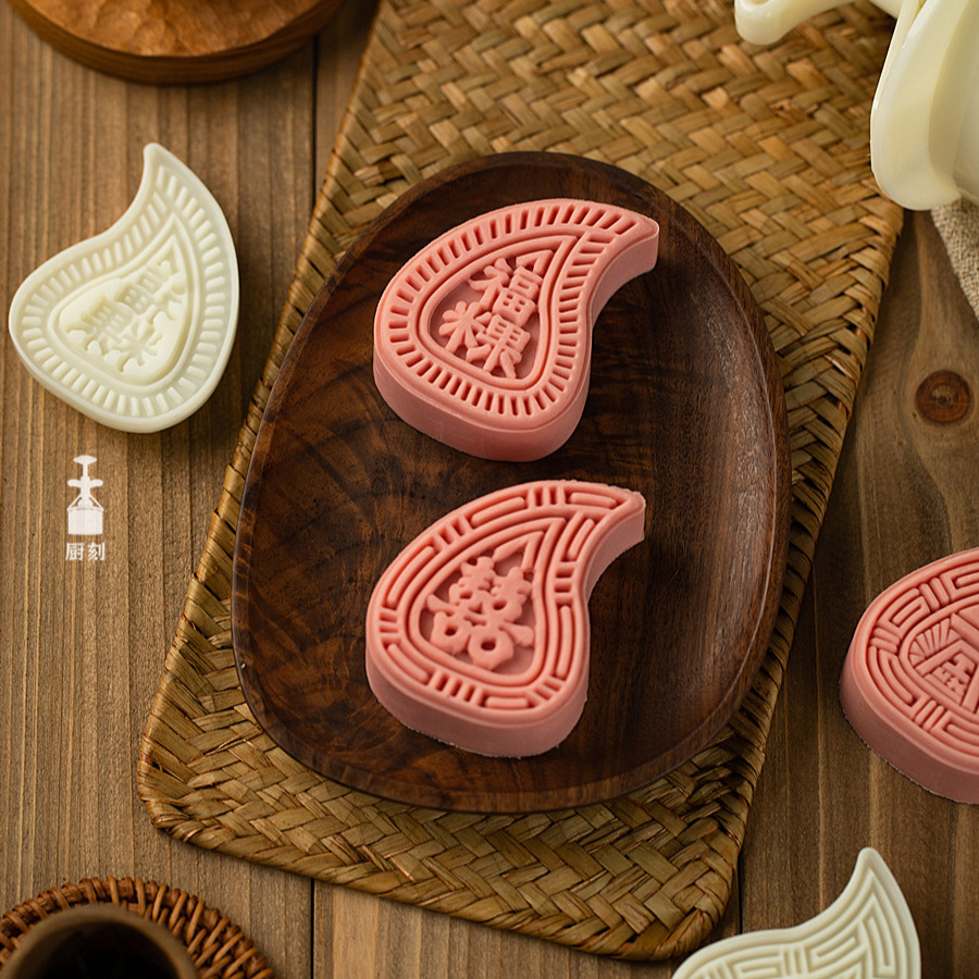 50g 75g Chaoshan red peach rice mold hand pressure moon cake mold rice seal
