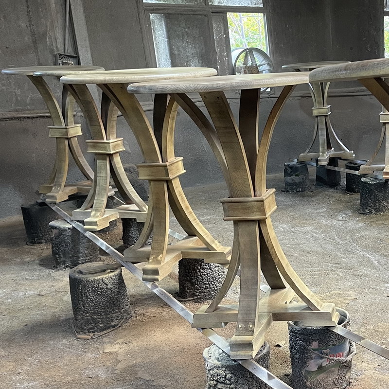 European Mediterranean Accessible Luxury Retro Solid Wood Bar Table American Country Wedding Wooden Tall Bar Table