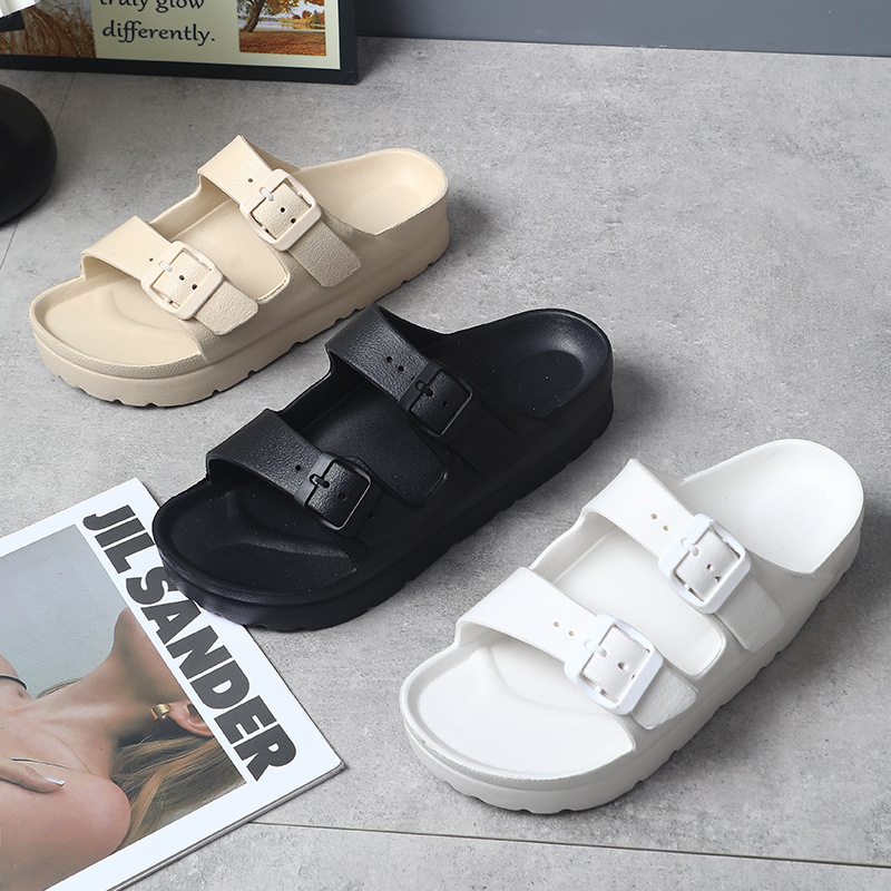 Birkenstock Slippers Women's Shoes Eva Slippers New Trbottomyy Fashion Outer Wear Thick Sole Non-Slip Heightening Casual Beach Sandals