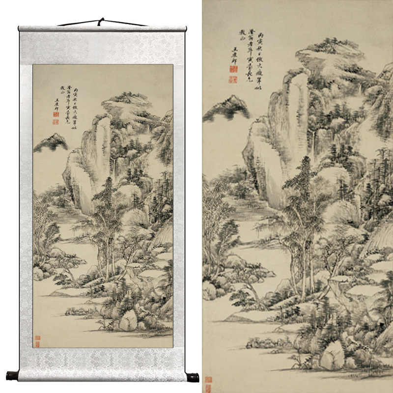 Оригинальная копия древней живописи, пейзаж, традиционная китайская живопись, декор для гостиной