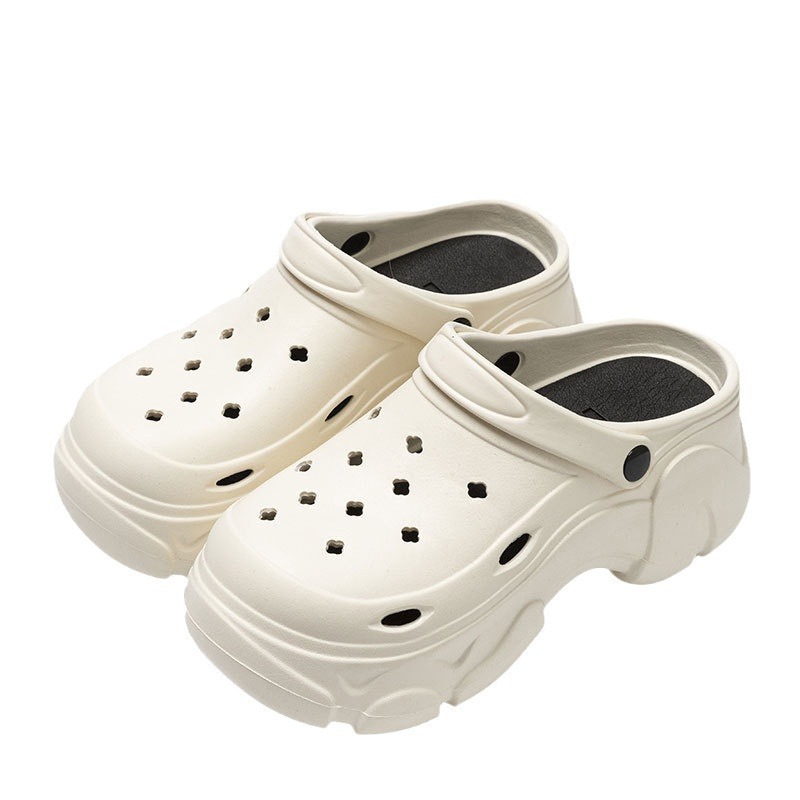 Eva Breathable Anti-Odor Clogs for Women in Summer, Closed-Toe Slippers with Thick Soles, Non-Slip Beach Height-Increasing Shoes for Outdoor Wear