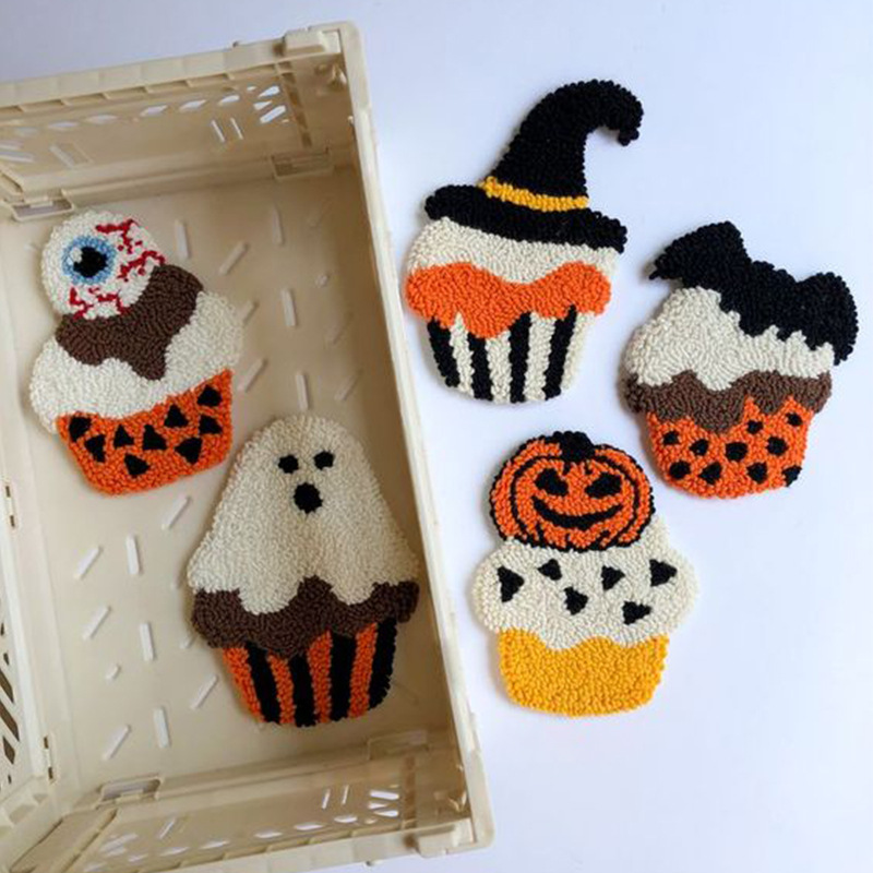 Ручная работа diy Хэллоуин Поке Вышитый Шершавая Подставка для Чашки Новичка Домашний Поке Теплоизоляционный Коврик для Подарка Подруге