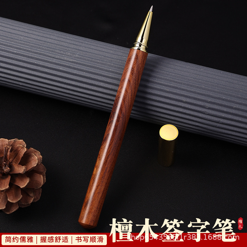 Рекламная металлическая ручка, бизнес-деревянная ручка из красного дерева, гелевая ручка с кастомизацией логотипа