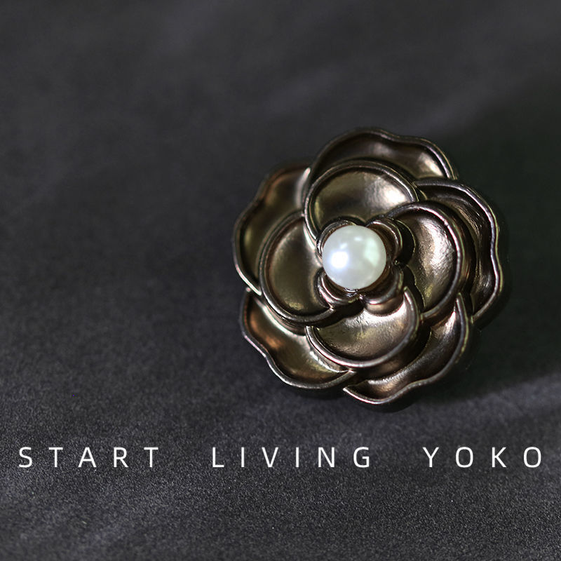 Vintage-Style Metal Flower-Shaped Buttons Pearl Buttons for Blazers, Coats, Sweaters Decorative Buttons Versatile Buttons