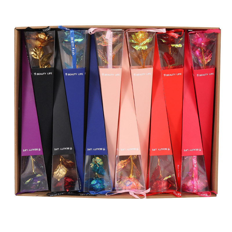 Valentine's Day Artificial Flower Rose Single Flower Gift Box High-End Export Eternal Flower Box DIY Crafts Wholesale