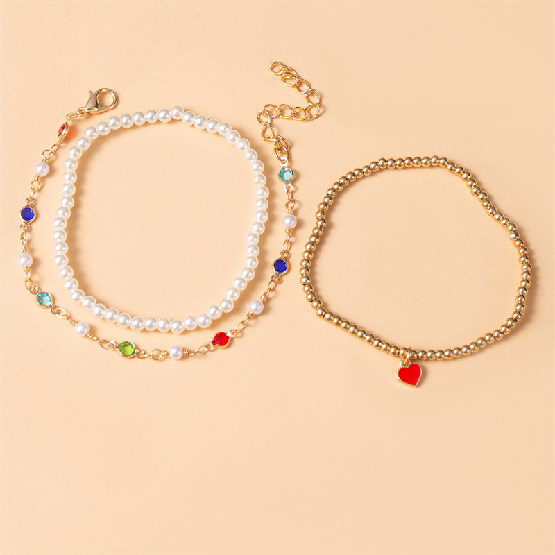 Cross-border Spring New Niche Design Colorful Rice Beads Butterfly Love Star Pendant Flower Decoration Children's Foot Chain