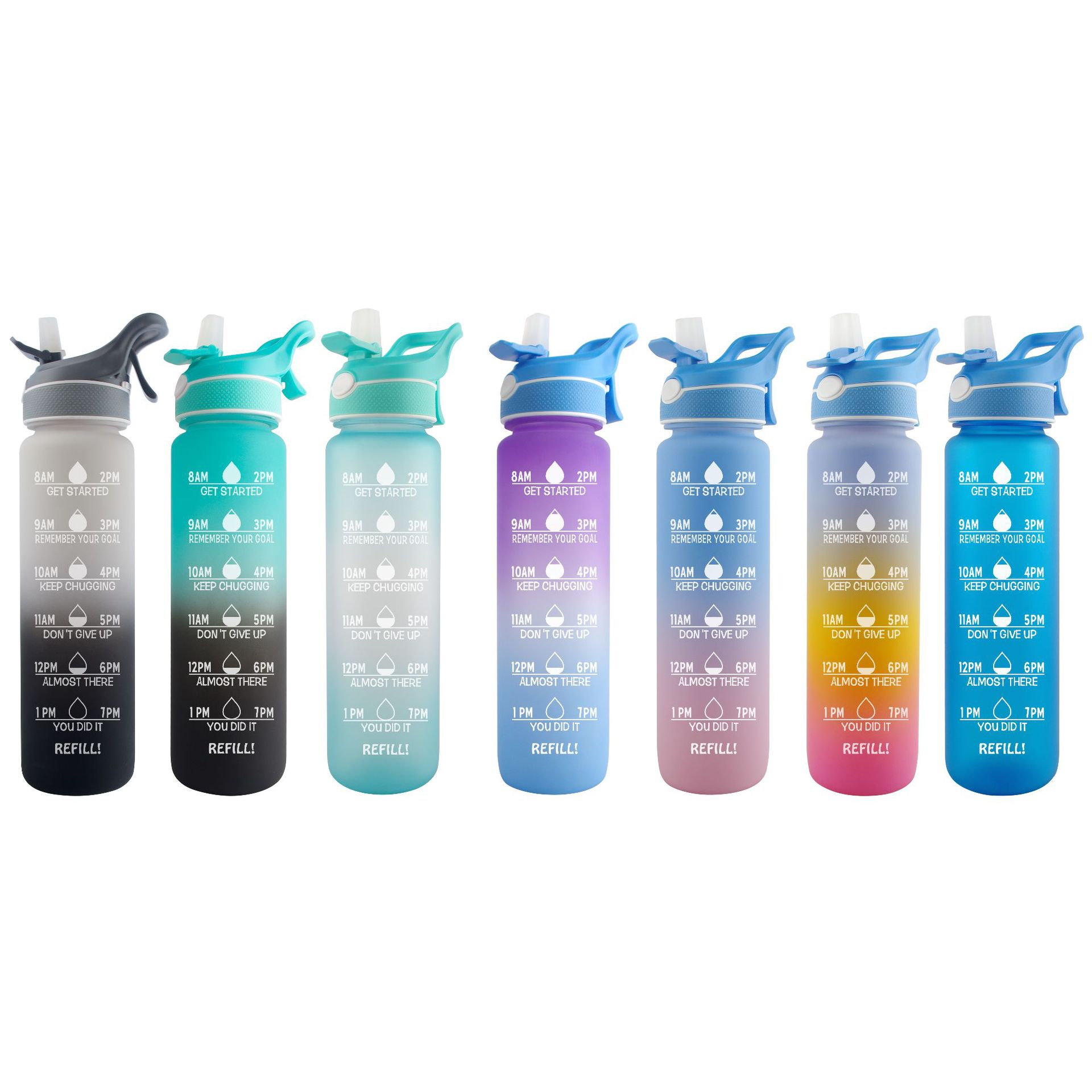 New Spray Cup Outdoor Mountaineering Plastic Space Cup Bounce Straw Gradient Cup 32oz Sports Kettle