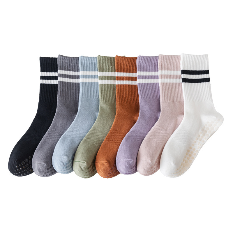 Pilates Socks, Professional Non-Slip Socks, Five-Finger Socks, Mid-Calf Yoga Socks, Non-Slip Sports Pure Color Floor Socks, Yoga Socks