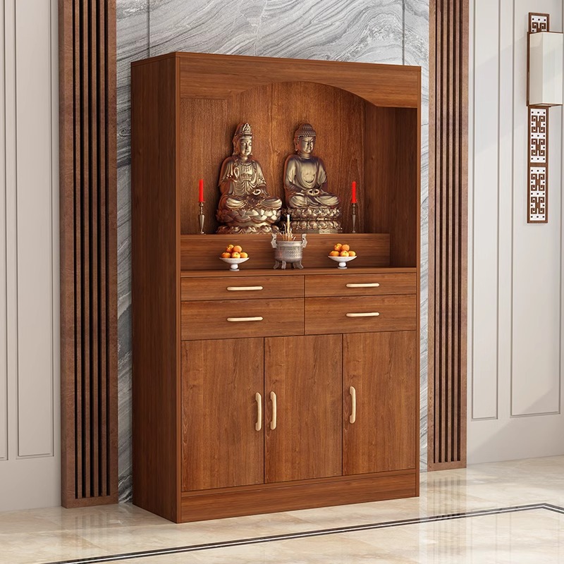 Household Bodhisattva Worship Table Buddhist Niche Offering Table Incense Case Buddha Statue God Table Solid Wood Standing Cabinet Buddha Cabinet God Niche Buddha Table