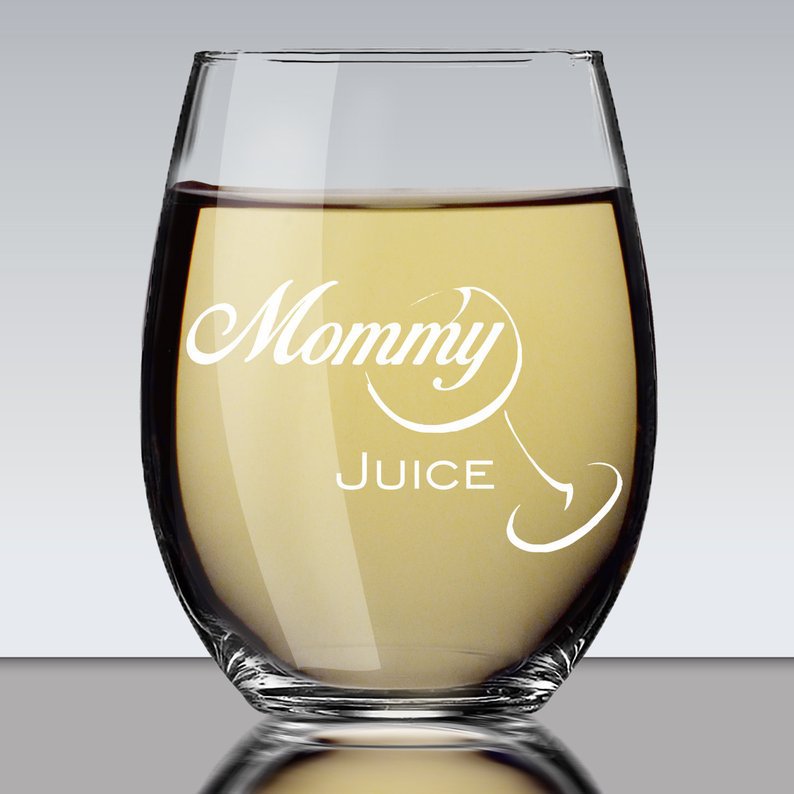 Spot supply creative logo foreign wine glass fruit juice drink glass stemless wine glass 15oz