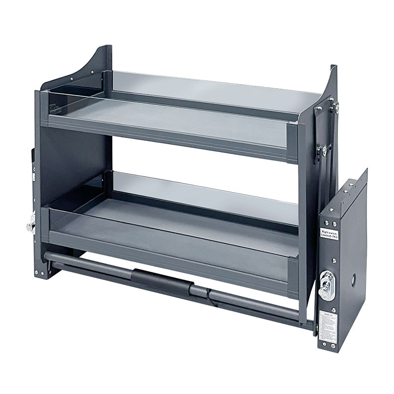 Wall Cabinet with Damping Adjustable Basket Kitchen Cabinet Top Cabinet Pull-Down Storage Rack Seasoning Aluminum Alloy Pull-Down Basket