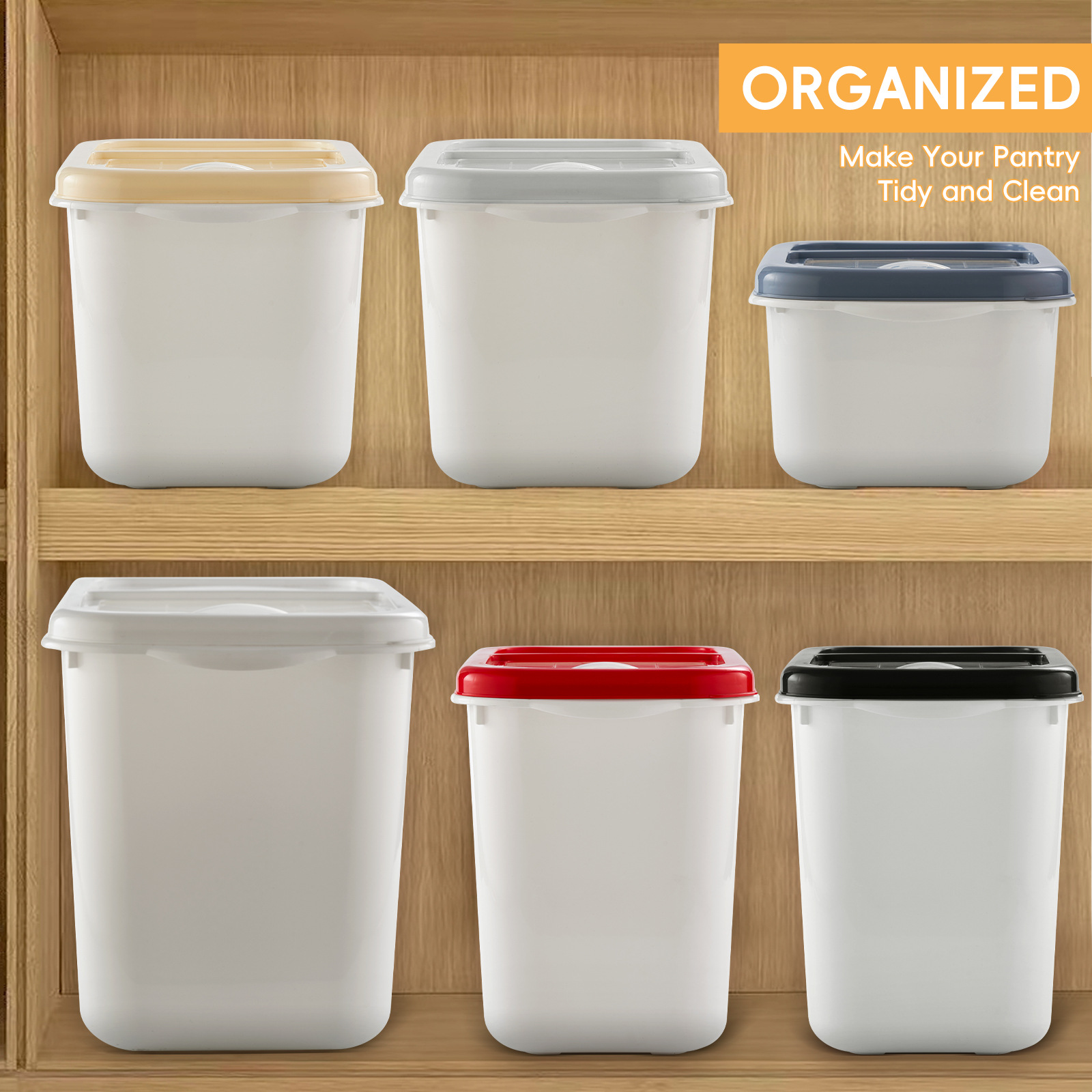 Rice bucket insect-proof moisture-proof sealed household thickened rice tank rice box flour 20kg storage tank kitchen storage rice box