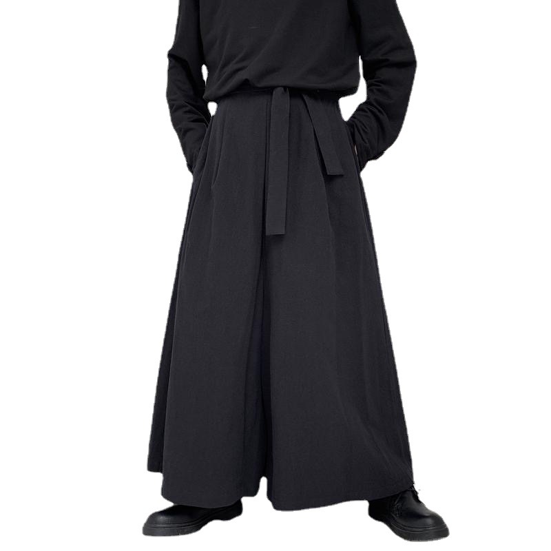 Pants Men's Design Sense plus size Wide Leg Pants Yohji Yamamoto Style Skirt Pants Diablo Samurai Pants Barber Japanese Style Pants