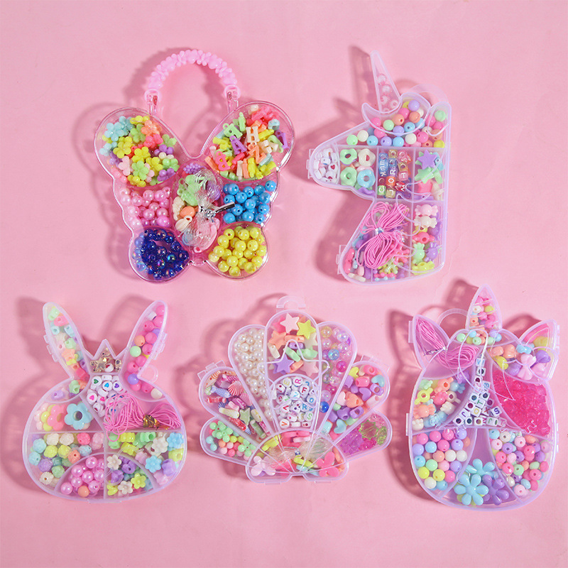 Материалы для бисероплетения для детей, набор для творчества, браслеты и ожерелья