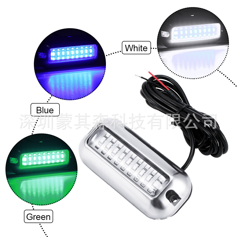 Boat Light Yacht Light 27LED Underwater Light 10-30V Waterproof LED Stainless Steel Marine Underwater Light MK-064