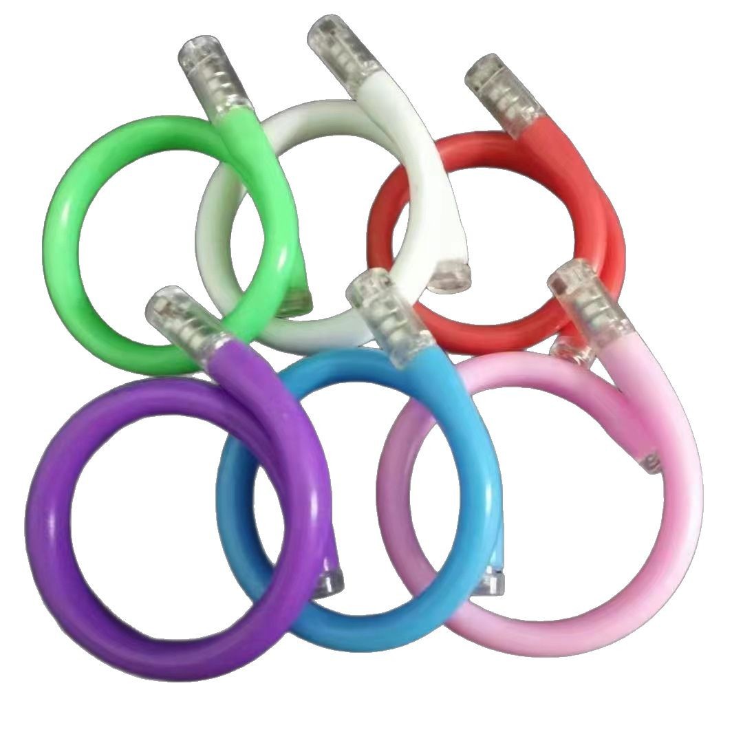 Tube Luminous Bracelet European and American Concert Cheering Led Wristband Shopping Mall Promotion Colorful Fiber Optic Bracelet