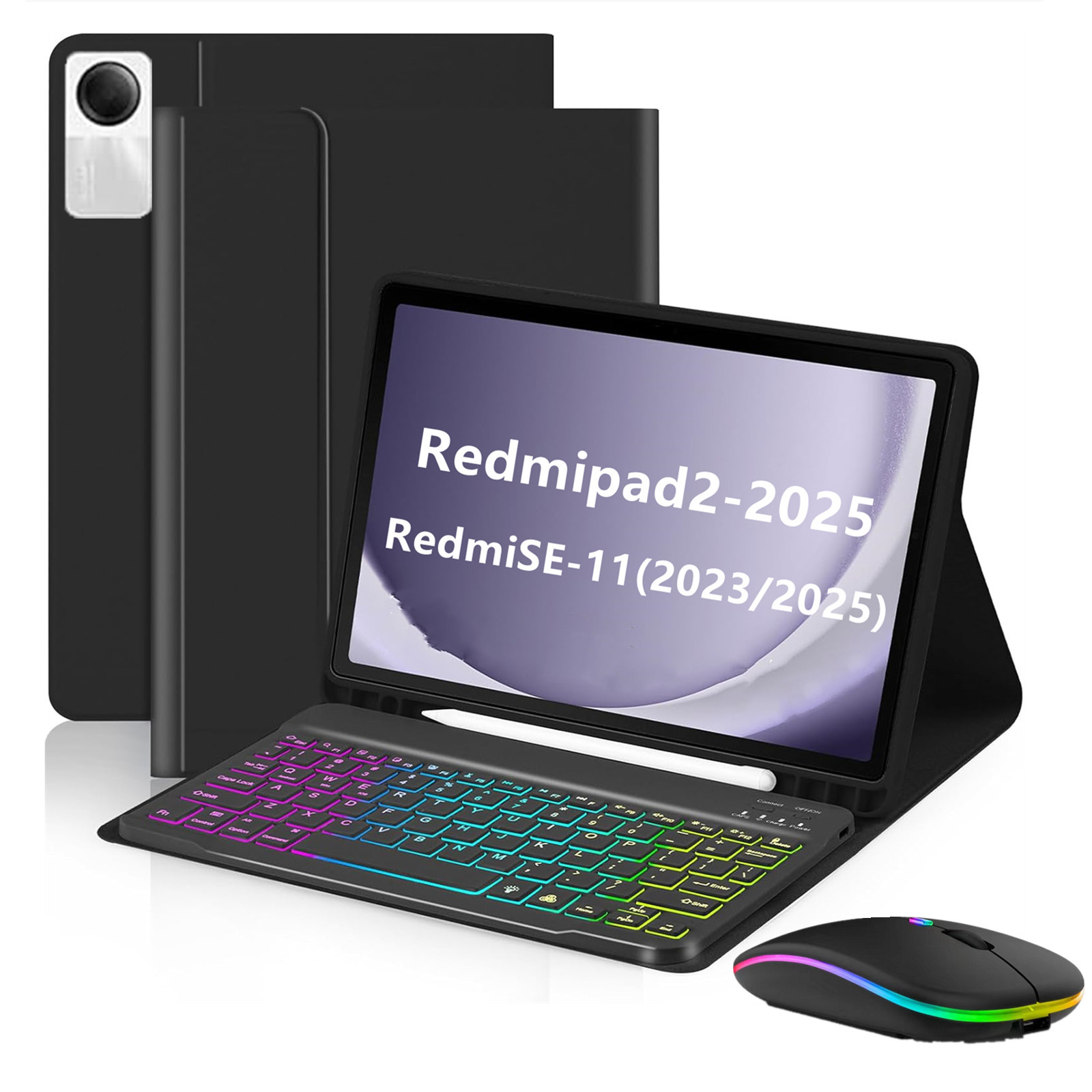 Подходит для Redmipad2 Планшетный беспроводной Bluetooth клавиатурный кожаный чехол Redmi Se11 Защитный чехол с подсветкой клавиатуры