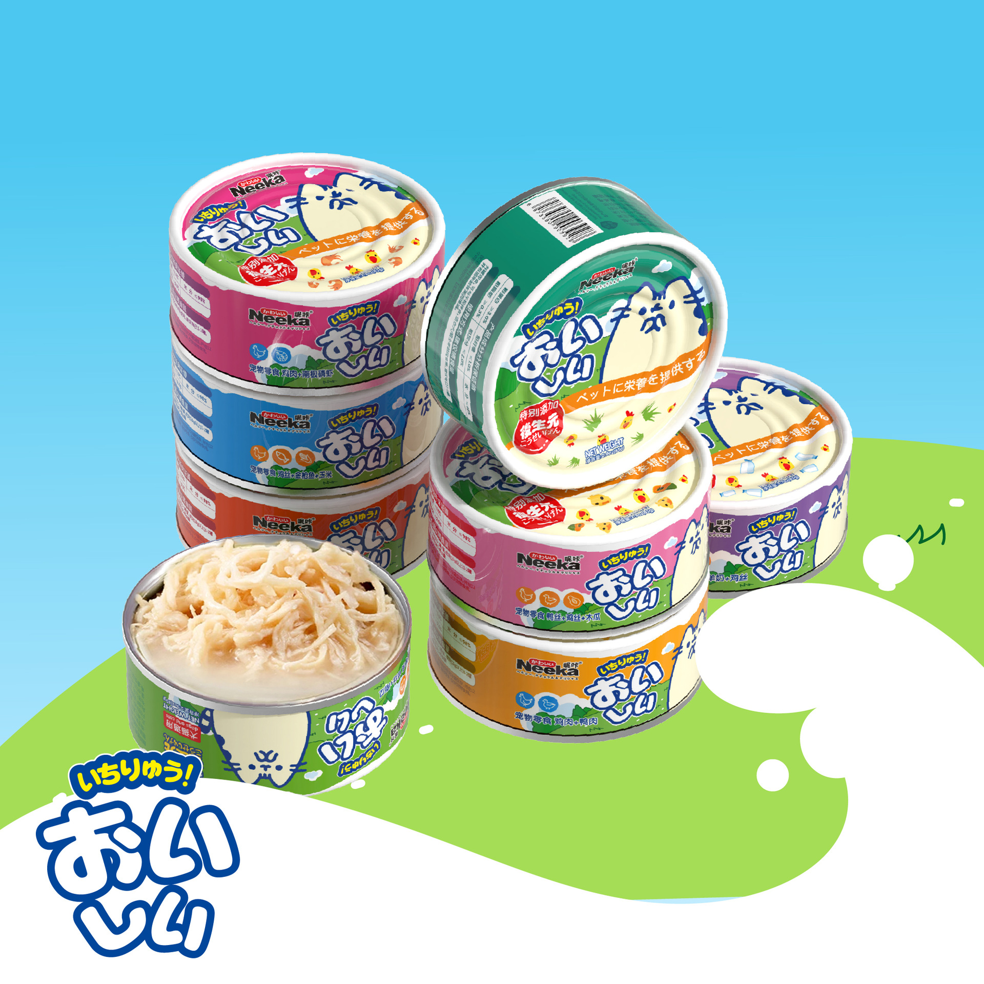 NEEKA консервированные кошачьи лакомства куриные полоски консервированные кошки консервированные когти консервированные кошки