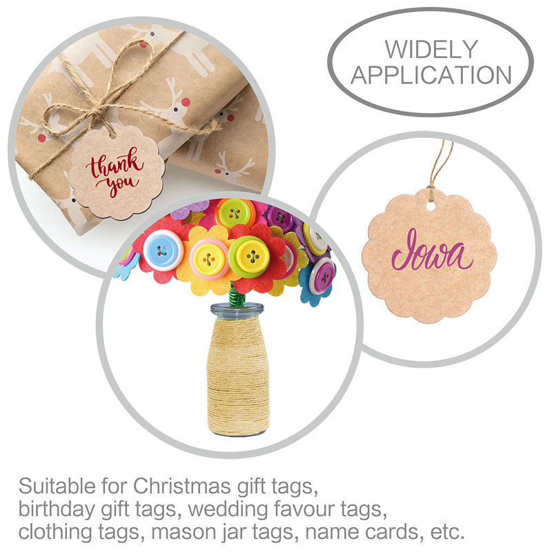 Flower type 350g kraft paper tag hemp rope Halloween Christmas Thanksgiving black card bookmark handmade label