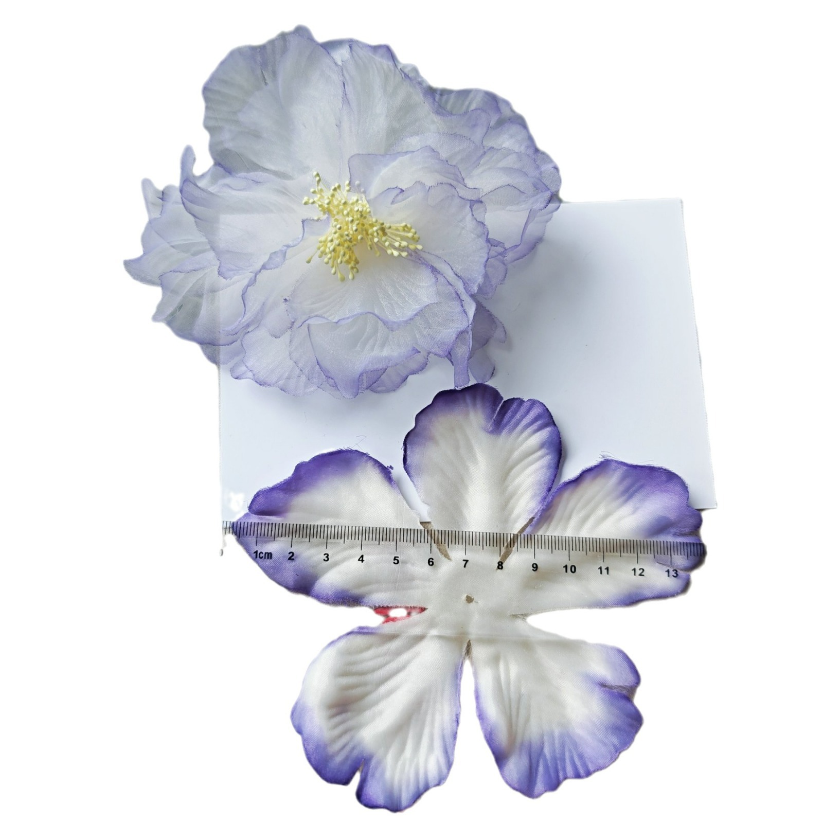 Antique Handmade Silk Hot-floral Peony Hanfu with Silk Flower Headwear on the Side