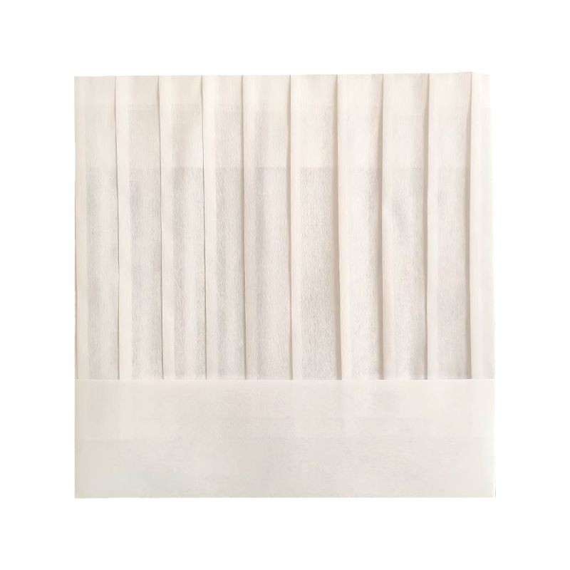 Disposable White Chef Hat Plant Fiber Non-Woven Medium-High Flat-Top Chef Hat with Adjustable Head Circumference and Printable Logo