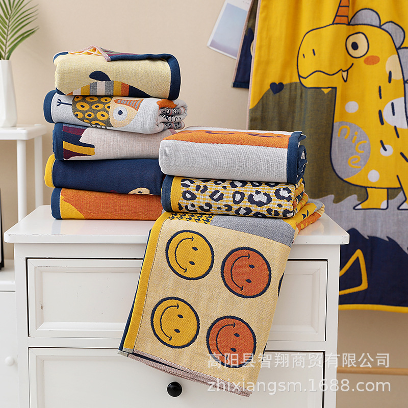 Zhiyang Towel Four-layer Gauze Kakaron Series Bath Towel Soft Absorbent Quick-drying Tube-top Bath Towel Factory Price Wholesale