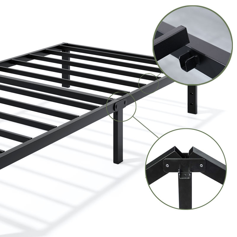 Cross-border Iron Rental Housing Simple Metal Bed Frame Carbon Steel Single Row Skeleton Homestay Apartment Bedroom Mattress Bracket
