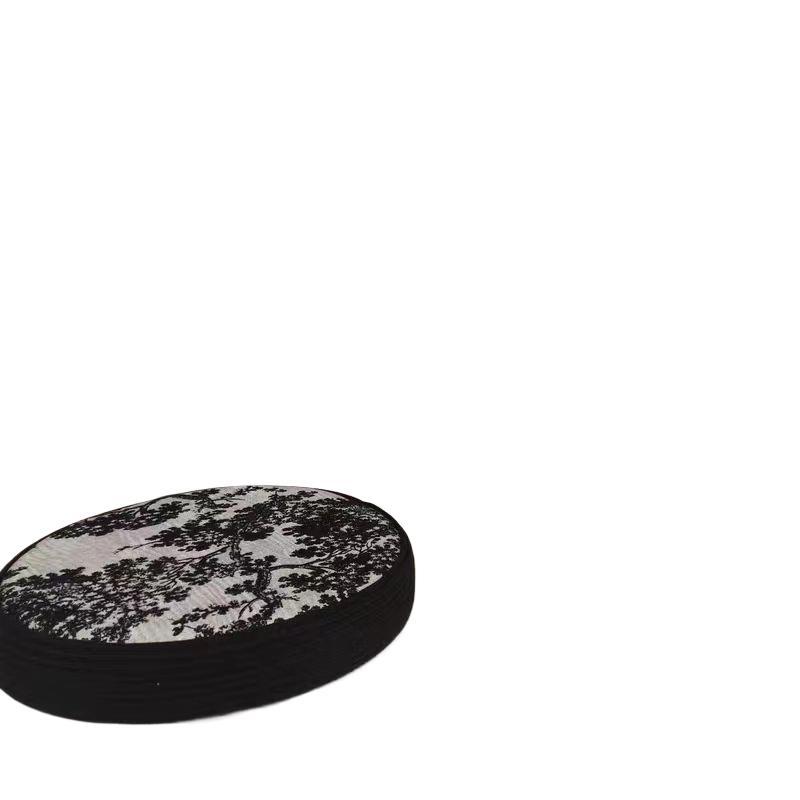 Bay Window Table and Chairs, Tatami Coffee Table, Light Luxury Creative Landscape Painting, Futon, Balcony Tea Room, Leisure Retro Table and Chair Combination