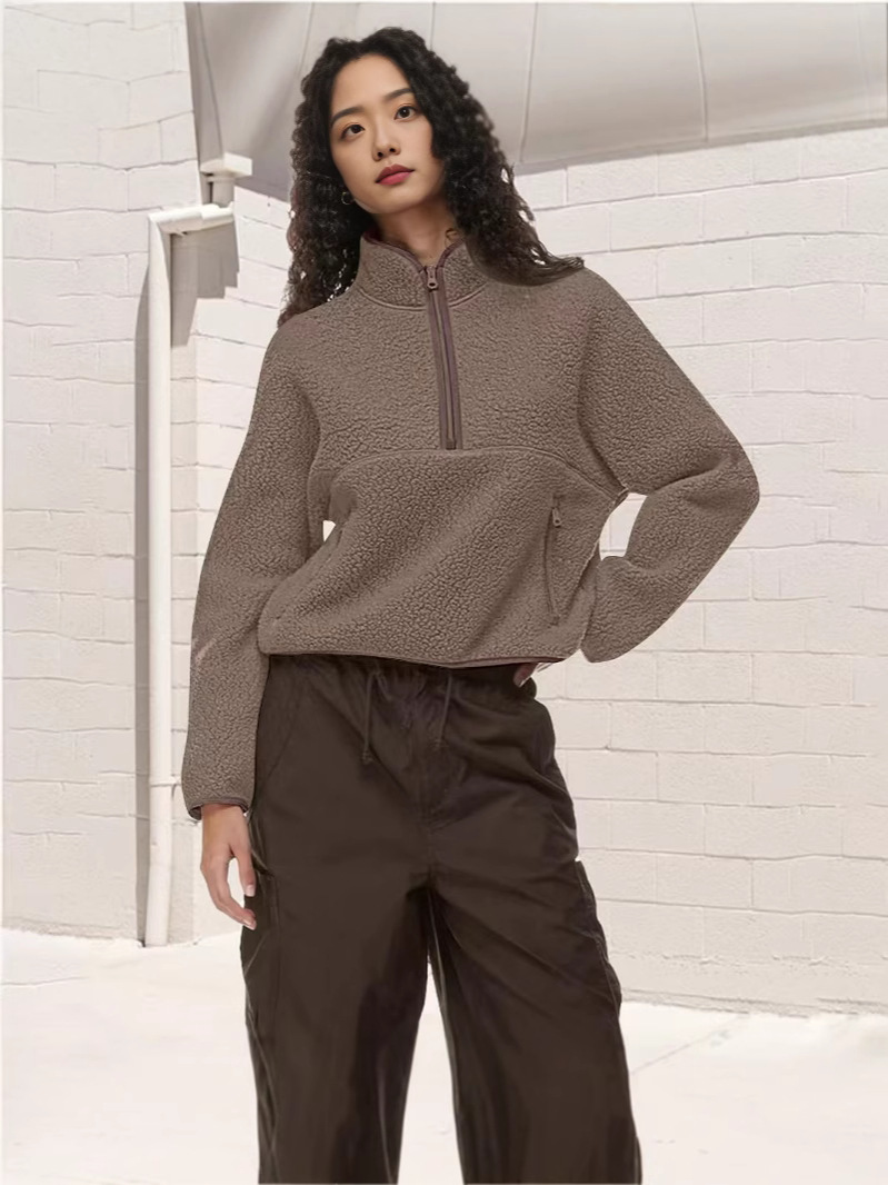 Versatile Women's Tops Casual Women's Half-Zip Loose Sweatshirt Tops for Women