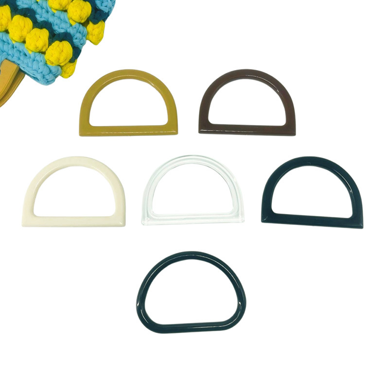 New spring brown diy resin flat ring wrist bag portable wooden d brown resin arm