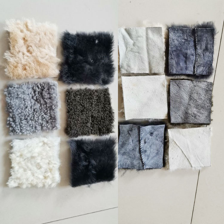 5*5cm fur block and rubber rod friction can be electrostatic pure fur integrated leather sheep shear fur block