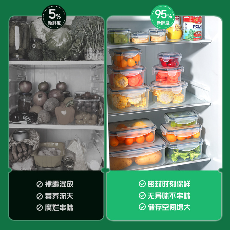 Zhang Xing Cross-Border Pp Refrigerator Crisper Set Food-Grade Fresh-Keeping Sealed Transparent Refrigerated Freezer Refrigerator Storage Box
