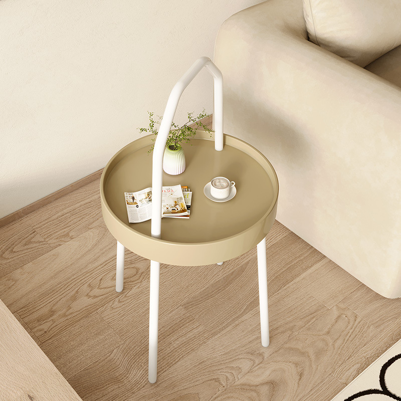 Sofa Side Table Living Room Small Apartment Mini Satchel Small Coffee Table Internet Celebrity Small Table Home Cream Style Bedside Table