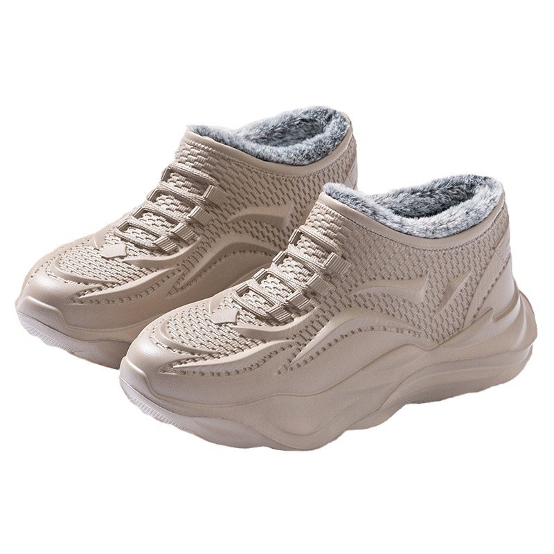 Waterproof Snow Boots for Men, Fleece-Lined to Heattech, Eva Anti-Slip Outer Water Shoes, Rain Boots, Rain Boots, Lazy Fashion Cotton Shoes, Men's Shoes