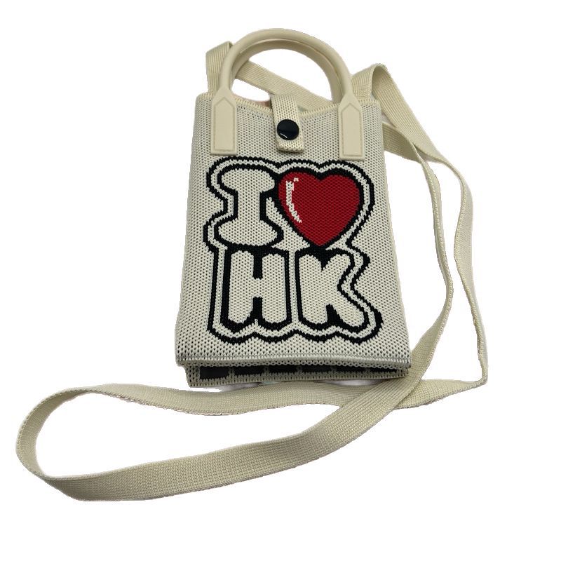 Factory direct 2025 new mobile phone bag convenient storage student bag fashion messenger bag support generation knitted bag